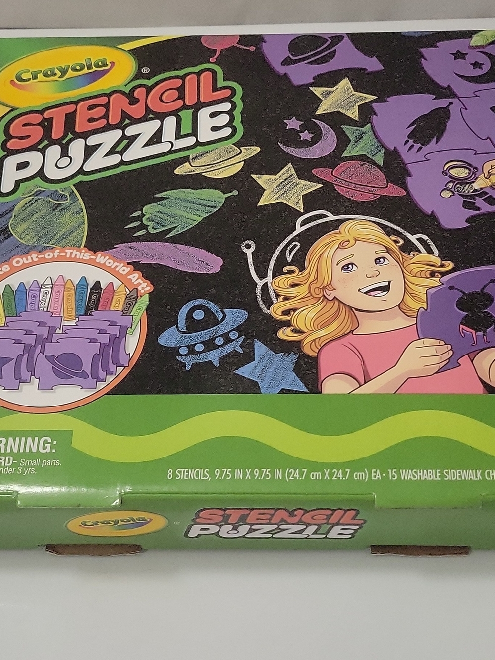 Crayola Stencil Puzzle Kids Toy - Purple and Multicolor